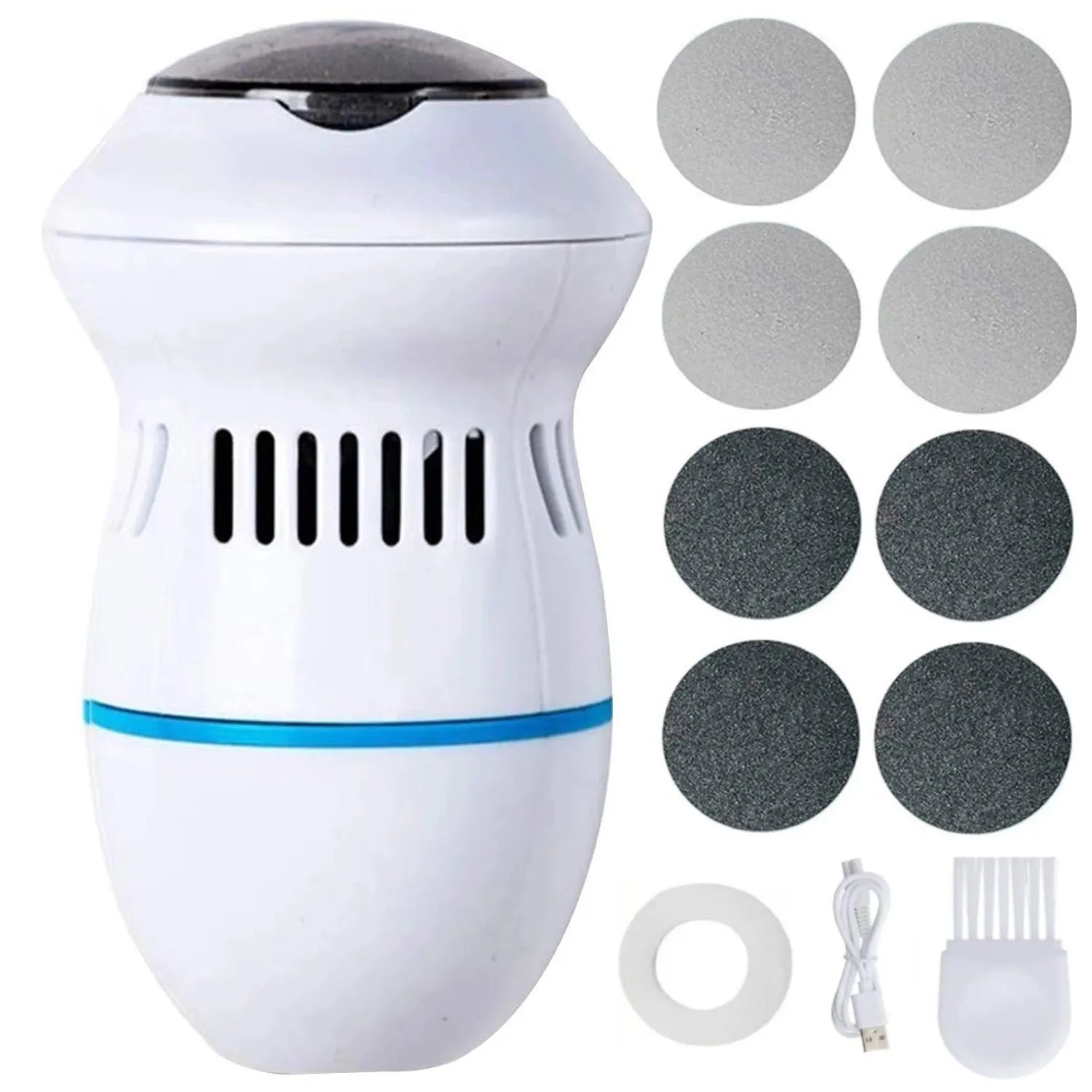 Electric Foot Callus Remover with Vacuum Cleaner | White